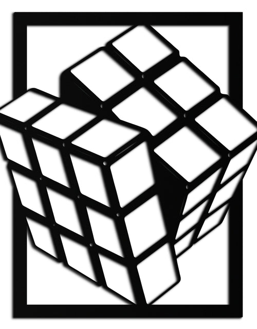 Load image into Gallery viewer, Geometric Rubik’s Cube Metal Wall Art – Modern Puzzle Enthusiast Decor - KAF197
