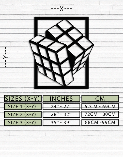 Load image into Gallery viewer, Geometric Rubik’s Cube Metal Wall Art – Modern Puzzle Enthusiast Decor - KAF197
