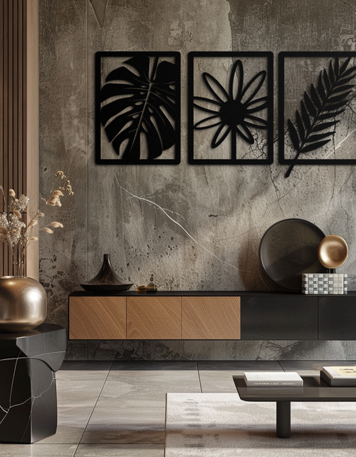 Load image into Gallery viewer, Botanical Metal Wall Art Set - Nature-Inspired Minimalist Decor - KAF198
