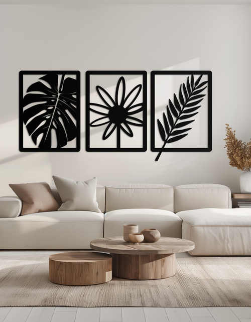 Load image into Gallery viewer, Botanical Metal Wall Art Set - Nature-Inspired Minimalist Decor - KAF198
