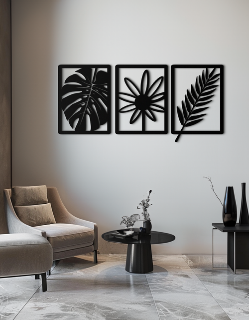 Load image into Gallery viewer, Botanical Metal Wall Art Set - Nature-Inspired Minimalist Decor - KAF198
