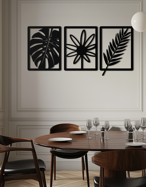 Load image into Gallery viewer, Botanical Metal Wall Art Set - Nature-Inspired Minimalist Decor - KAF198
