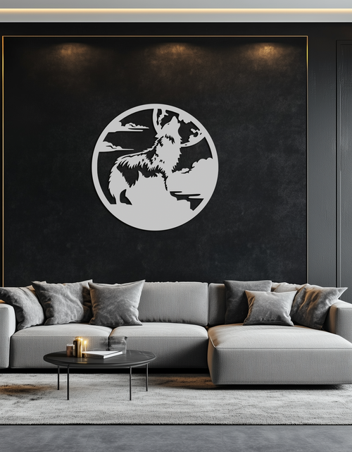 Load image into Gallery viewer, Howling Wolf Metal Wall Art - Nature-Inspired Minimalist Decor - KAF200
