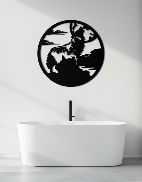 Load image into Gallery viewer, Howling Wolf Metal Wall Art - Nature-Inspired Minimalist Decor - KAF200
