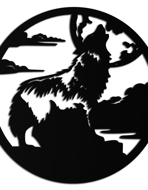 Load image into Gallery viewer, Howling Wolf Metal Wall Art - Nature-Inspired Minimalist Decor - KAF200
