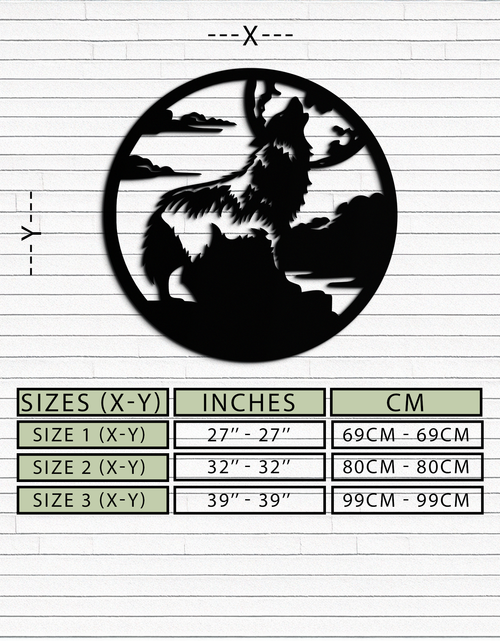 Load image into Gallery viewer, Howling Wolf Metal Wall Art - Nature-Inspired Minimalist Decor - KAF200
