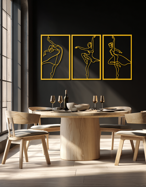 Resmi Galeri görüntüleyicisine yükleyin, Zarif Balerin Üçlüsü Metal Duvar Sanatı - Zarif Dans Siluetleri - KAF205
