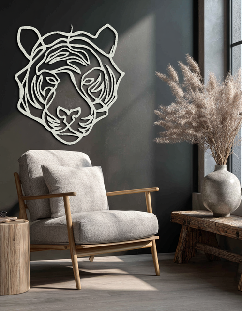 Load image into Gallery viewer, Geometric Tiger Metal Wall Art - Modern Minimalist Decor - KAF207
