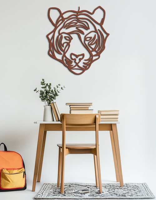 Load image into Gallery viewer, Geometric Tiger Metal Wall Art - Modern Minimalist Decor - KAF207

