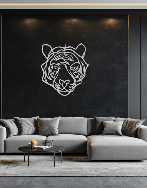 Load image into Gallery viewer, Geometric Tiger Metal Wall Art - Modern Minimalist Decor - KAF207
