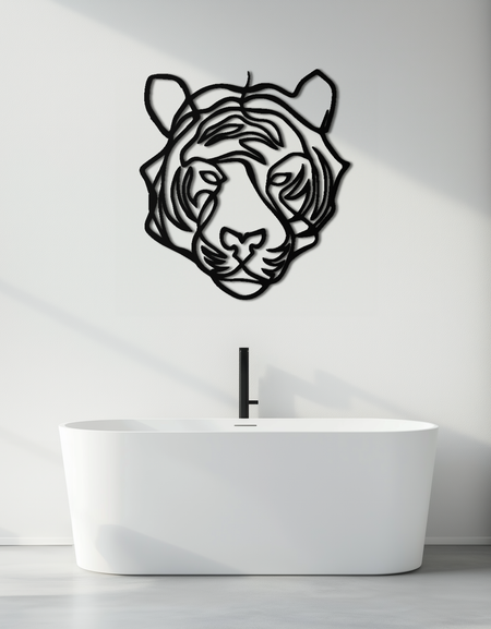 Geometric Tiger Metal Wall Art - Modern Minimalist Decor - KAF207