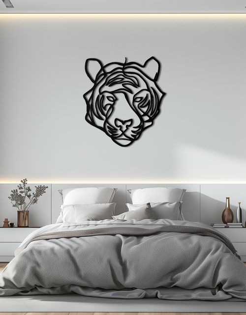 Load image into Gallery viewer, Geometric Tiger Metal Wall Art - Modern Minimalist Decor - KAF207
