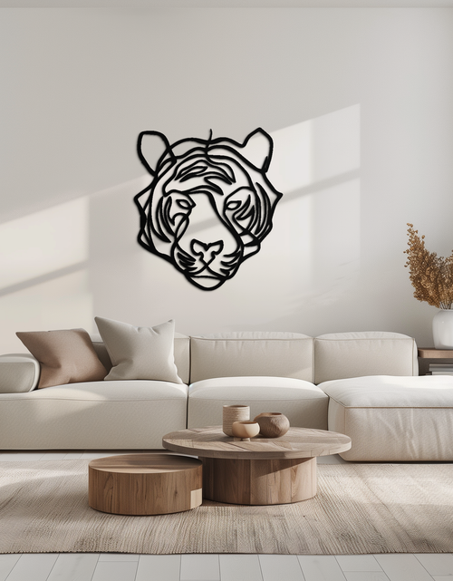 Load image into Gallery viewer, Geometric Tiger Metal Wall Art - Modern Minimalist Decor - KAF207
