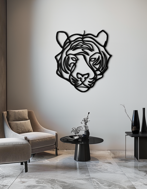 Load image into Gallery viewer, Geometric Tiger Metal Wall Art - Modern Minimalist Decor - KAF207
