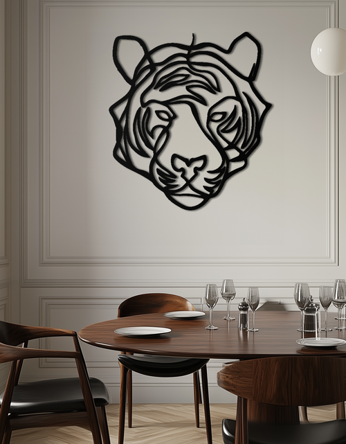 Load image into Gallery viewer, Geometric Tiger Metal Wall Art - Modern Minimalist Decor - KAF207
