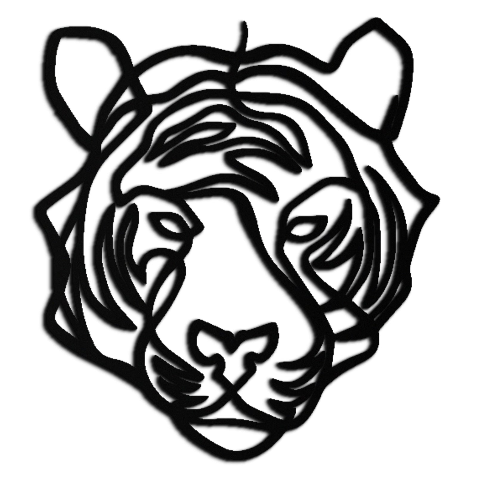 Geometric Tiger Metal Wall Art - Modern Minimalist Decor - KAF207