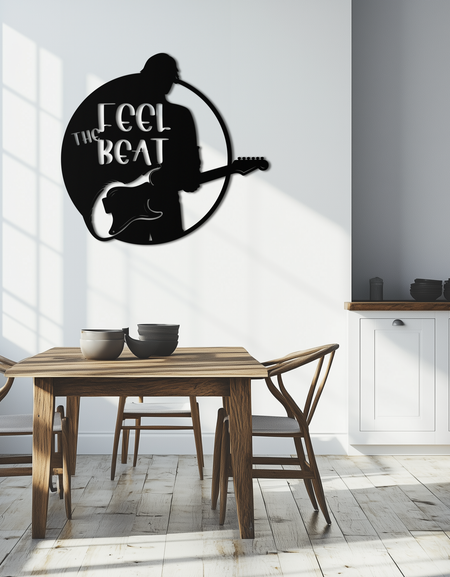 Feel the Beat Metal Wall Art - Music-Inspired Decor - KAF210