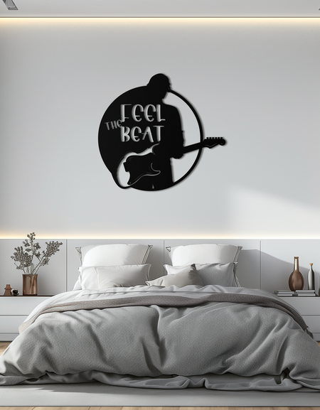 Feel the Beat Metal Wall Art - Music-Inspired Decor - KAF210