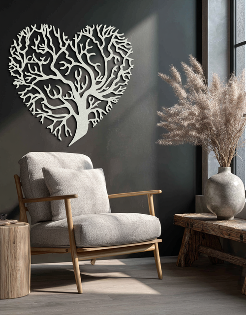 Resmi Galeri görüntüleyicisine yükleyin, Kalp Ağacı Metal Duvar Sanatı – Doğa ve Aşk Esintili Dekor - KAF211
