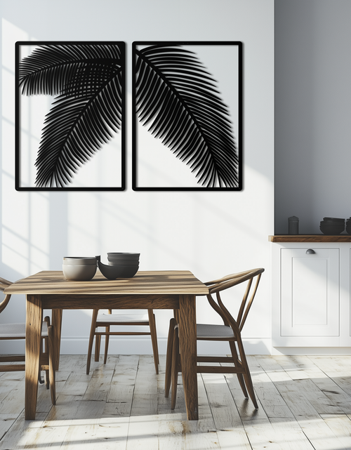 Resmi Galeri görüntüleyicisine yükleyin, Palmiye Yaprağı Metal Duvar Sanatı – Tropikal Minimalist Dekor - KAF212
