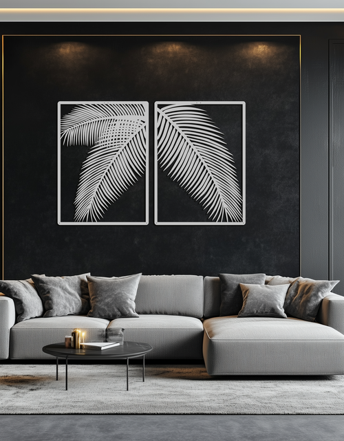 Resmi Galeri görüntüleyicisine yükleyin, Palmiye Yaprağı Metal Duvar Sanatı – Tropikal Minimalist Dekor - KAF212
