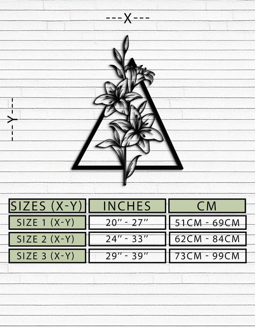 Load image into Gallery viewer, Floral Geometric Metal Wall Art – Elegant Lily Design - KAF215

