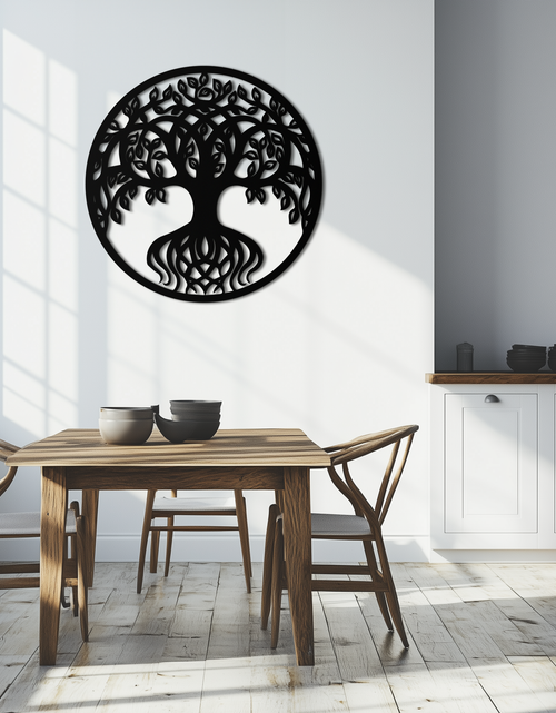 Load image into Gallery viewer, Round Tree of Life Metal Wall Art – Nature-Inspired Decor - KAF217
