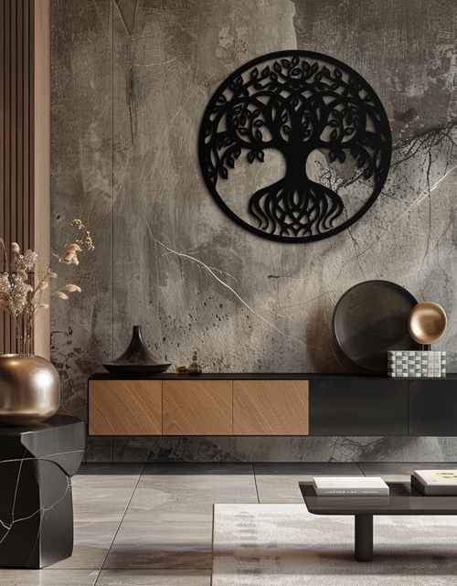 Load image into Gallery viewer, Round Tree of Life Metal Wall Art – Nature-Inspired Decor - KAF217
