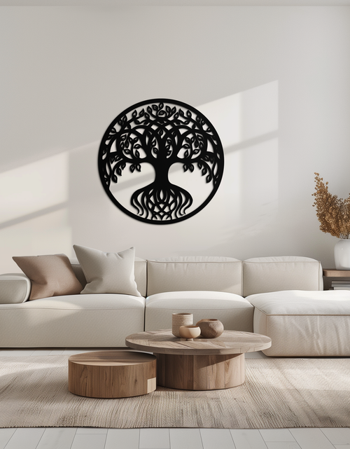Load image into Gallery viewer, Round Tree of Life Metal Wall Art – Nature-Inspired Decor - KAF217
