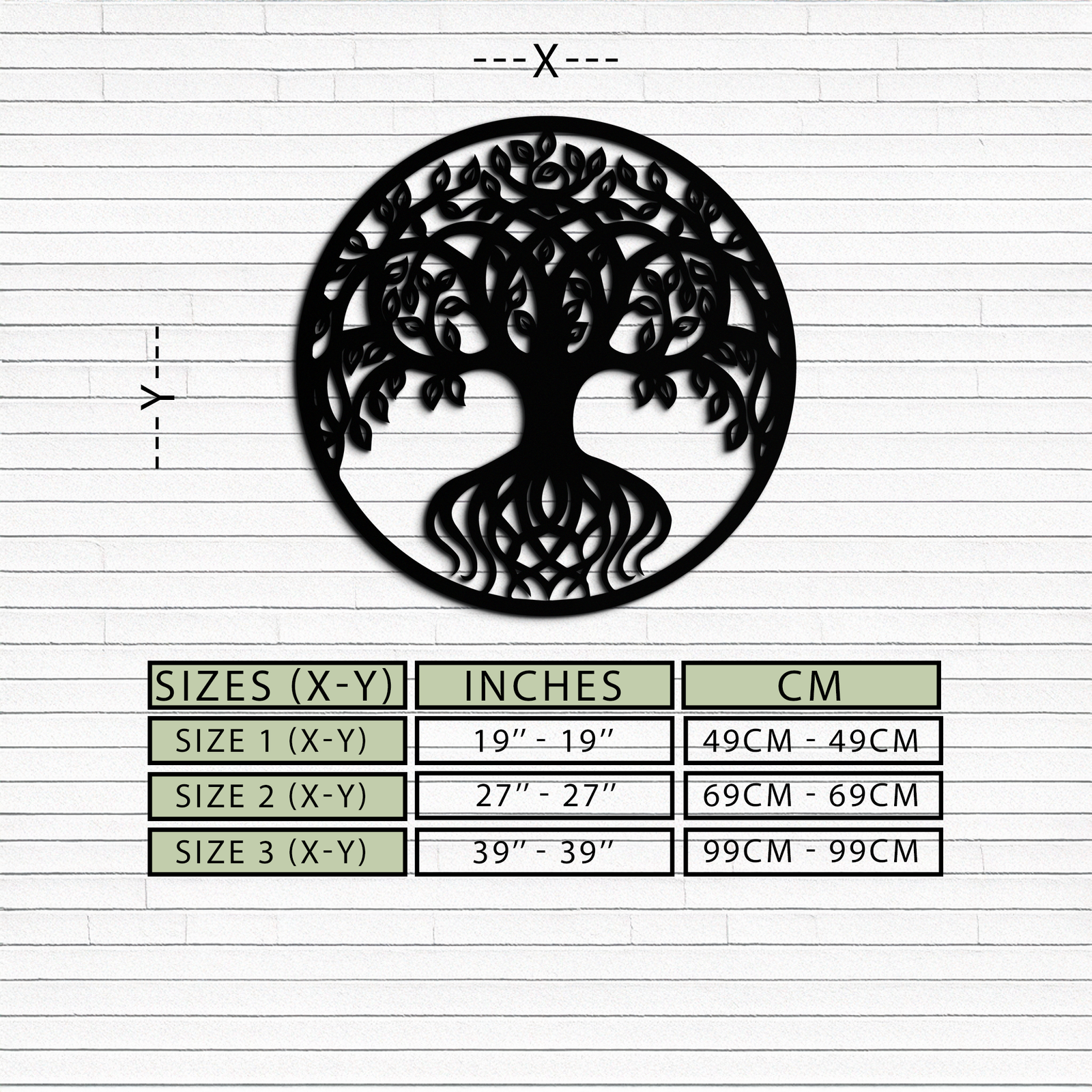 Round Tree of Life Metal Wall Art – Nature-Inspired Decor - KAF217