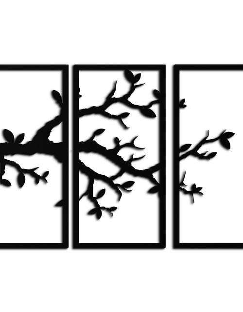 Resmi Galeri görüntüleyicisine yükleyin, Branch Metal Duvar Sanatı – 3 Panel Minimalist Ağaç Tasarımı - KAF218

