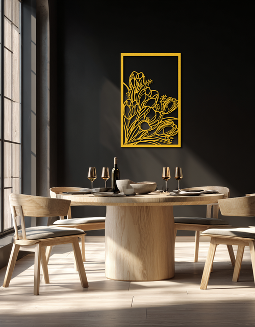 Resmi Galeri görüntüleyicisine yükleyin, Çiçekli Metal Duvar Sanatı – Zarif Botanik Ev Dekoru - KAF219
