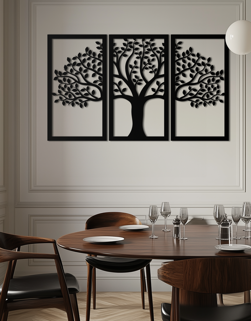 Load image into Gallery viewer, Tree of Life Metal Wall Art – 3-Panel Nature Decor - KAF221
