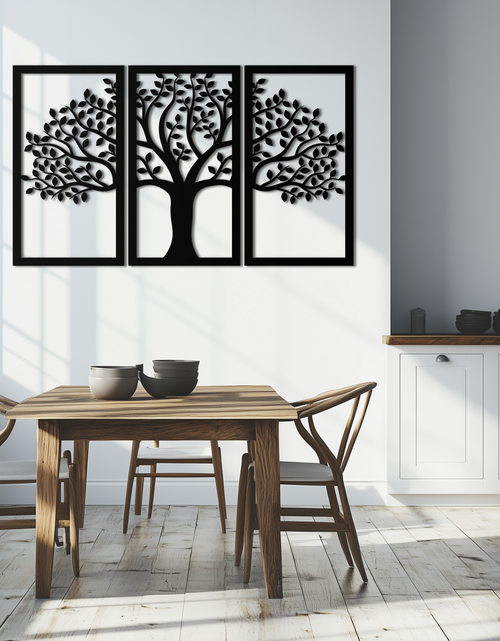 Load image into Gallery viewer, Tree of Life Metal Wall Art – 3-Panel Nature Decor - KAF221
