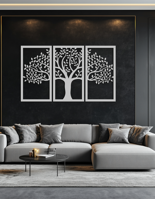 Load image into Gallery viewer, Tree of Life Metal Wall Art – 3-Panel Nature Decor - KAF221
