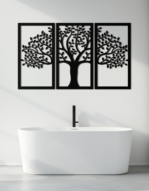 Load image into Gallery viewer, Tree of Life Metal Wall Art – 3-Panel Nature Decor - KAF221
