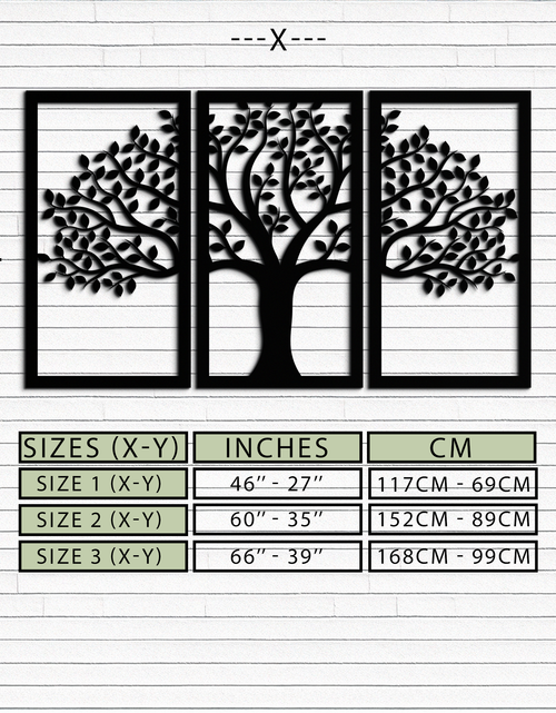 Load image into Gallery viewer, Tree of Life Metal Wall Art – 3-Panel Nature Decor - KAF221
