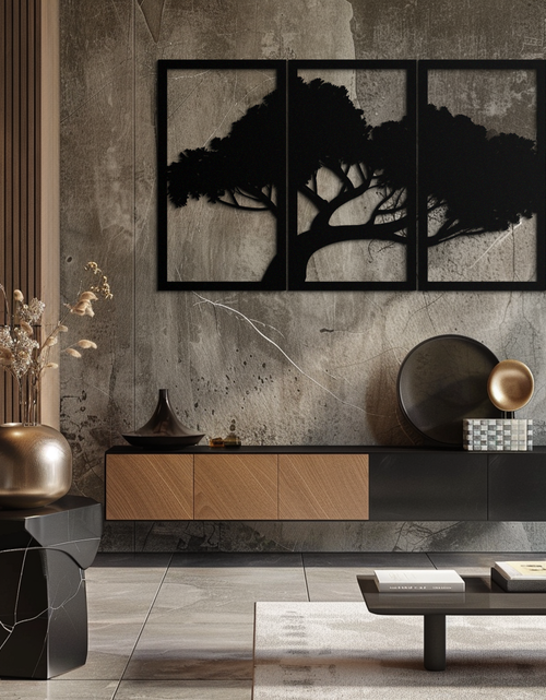 Load image into Gallery viewer, Tree Silhouette Metal Wall Art - Modern Nature-Inspired Decor - KAF222
