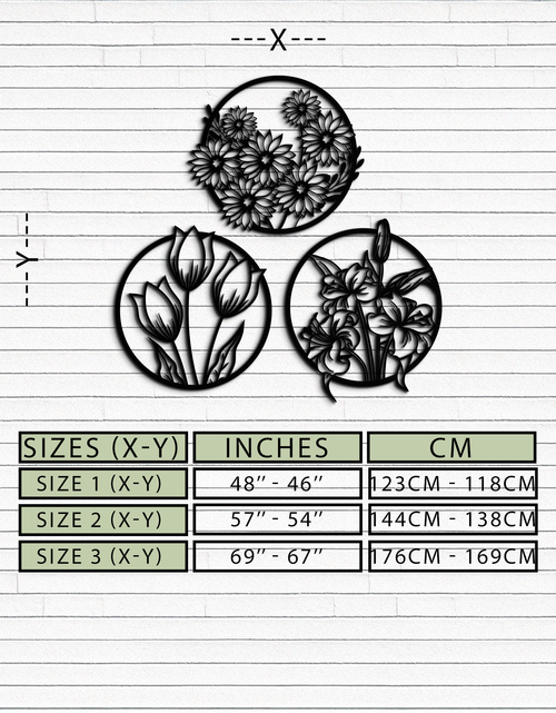 Load image into Gallery viewer, Floral Harmony Metal Wall Art - Set of Three Elegant Botanical Designs - KAF223
