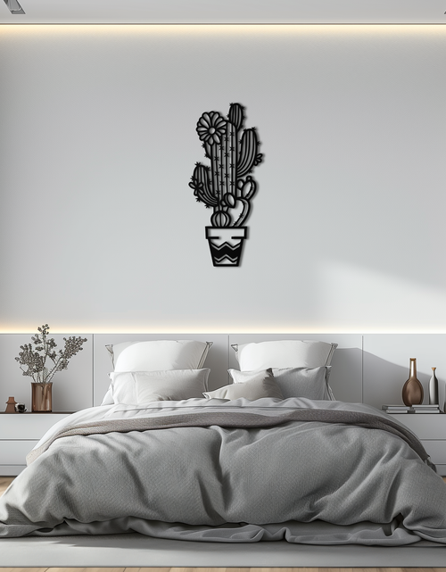 Load image into Gallery viewer, Cactus Metal Wall Art - Modern Geometric Desert Decor - KAF224
