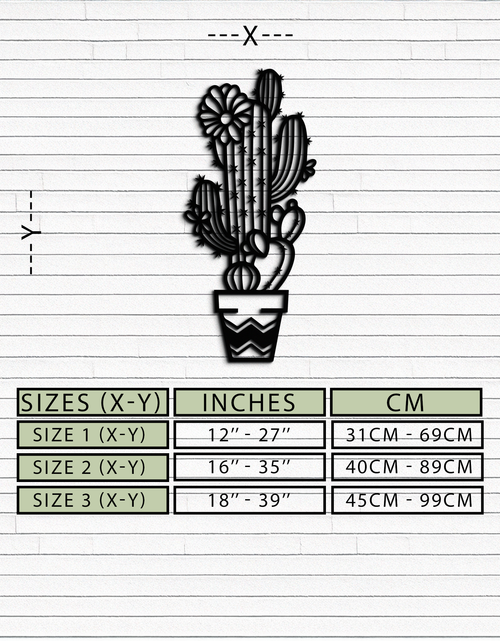Load image into Gallery viewer, Cactus Metal Wall Art - Modern Geometric Desert Decor - KAF224
