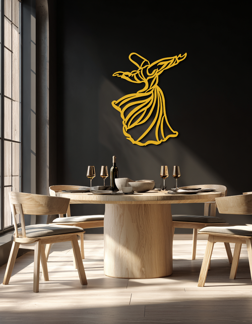 Load image into Gallery viewer, Semazen Metal Wall Art - Whirling Dervish Sufi Decor - KAF226
