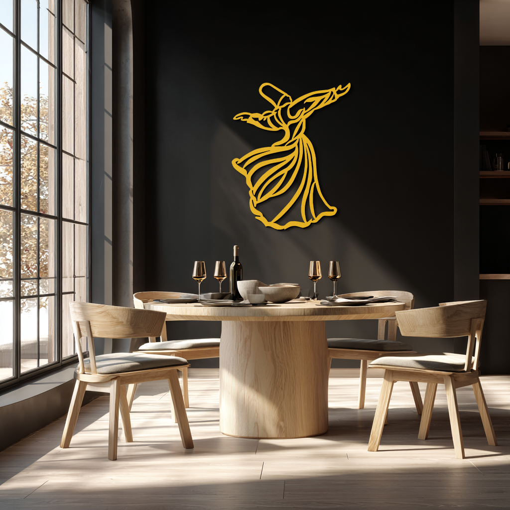 Semazen Metal Wall Art - Whirling Dervish Sufi Decor - KAF226