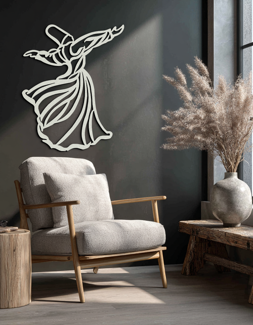 Load image into Gallery viewer, Semazen Metal Wall Art - Whirling Dervish Sufi Decor - KAF226
