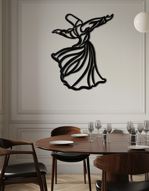 Load image into Gallery viewer, Semazen Metal Wall Art - Whirling Dervish Sufi Decor - KAF226
