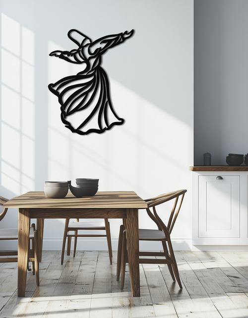 Load image into Gallery viewer, Semazen Metal Wall Art - Whirling Dervish Sufi Decor - KAF226
