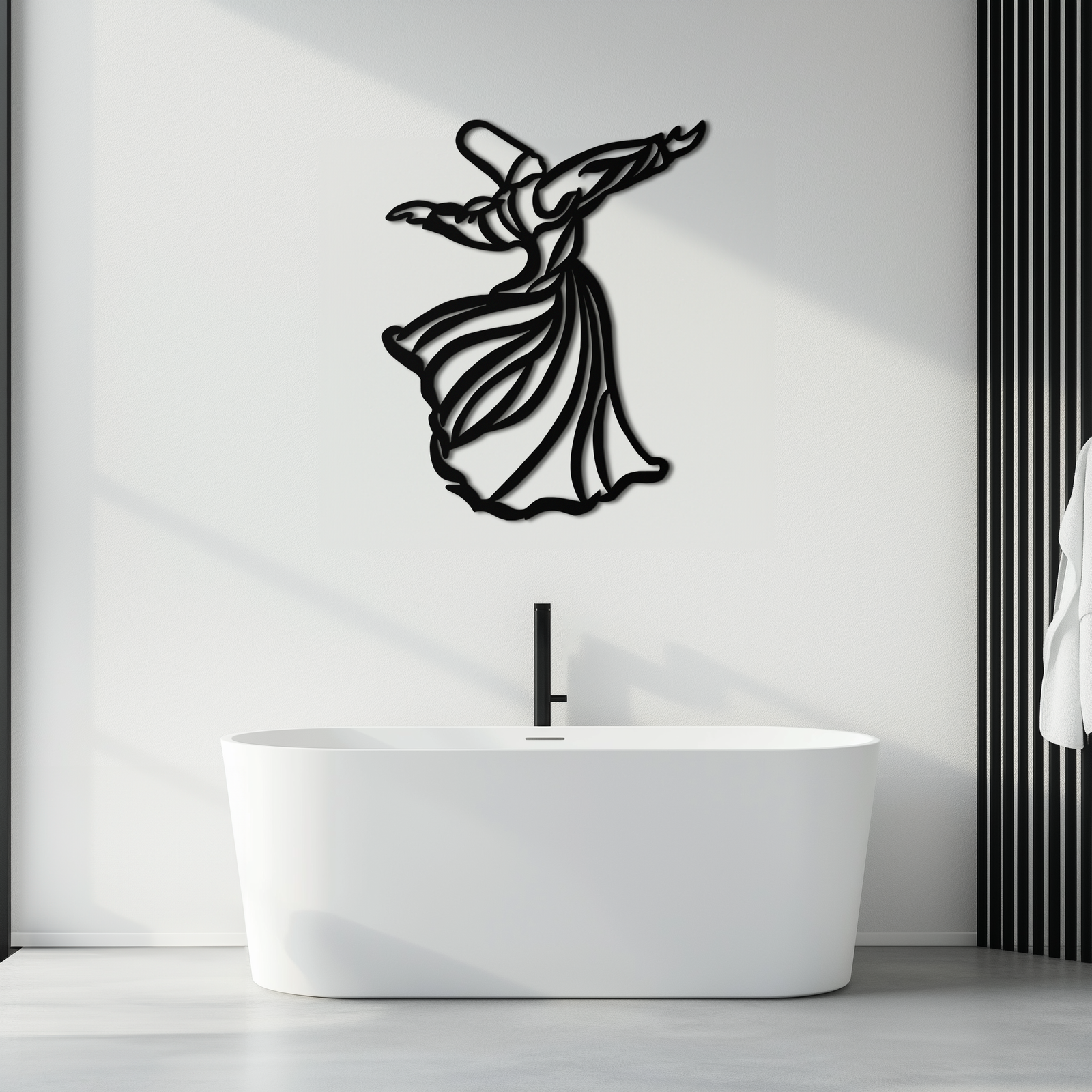 Semazen Metal Wall Art - Whirling Dervish Sufi Decor - KAF226