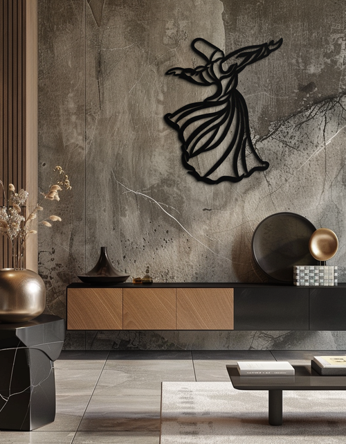 Load image into Gallery viewer, Semazen Metal Wall Art - Whirling Dervish Sufi Decor - KAF226
