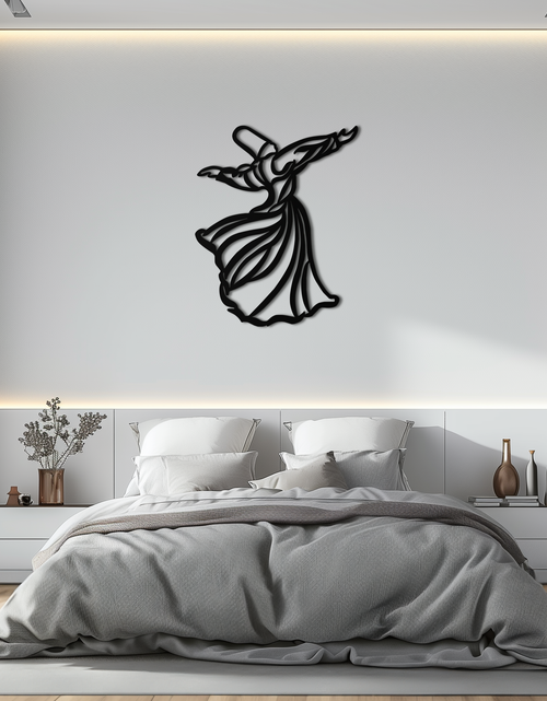 Load image into Gallery viewer, Semazen Metal Wall Art - Whirling Dervish Sufi Decor - KAF226
