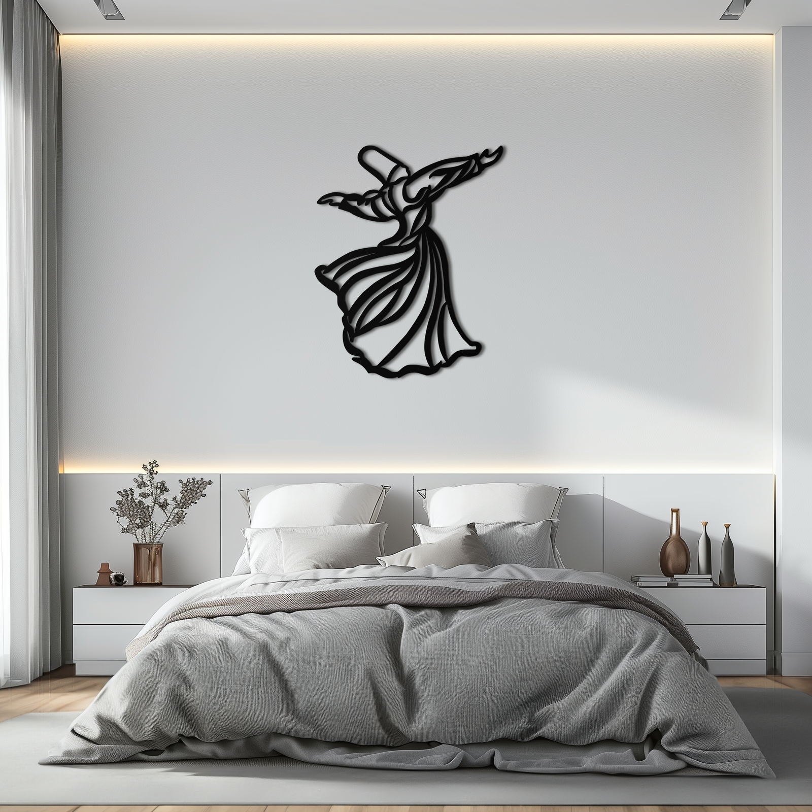 Semazen Metal Wall Art - Whirling Dervish Sufi Decor - KAF226